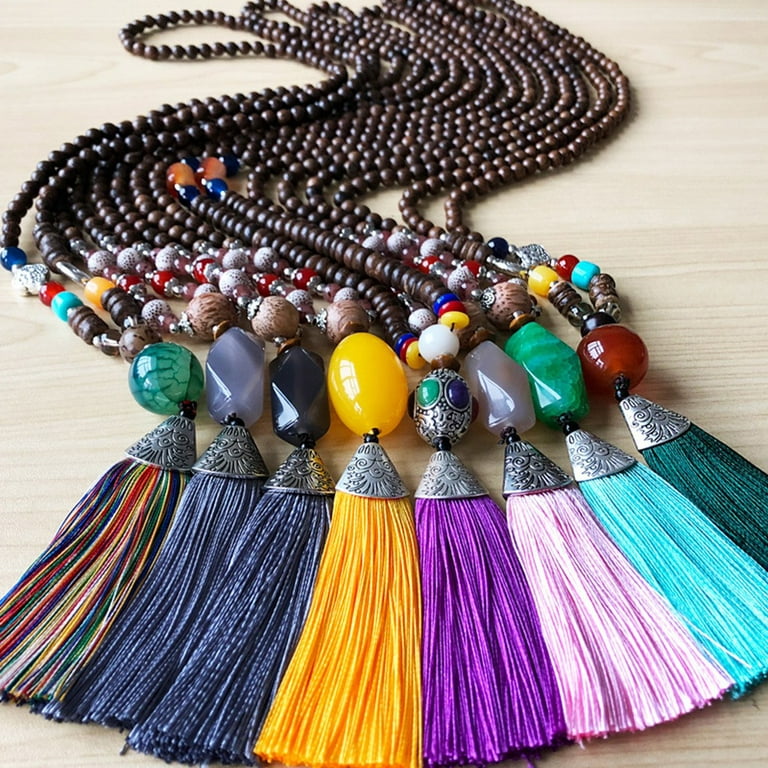 Bohemia Women Boho Spiral Tassel Pendant Necklace Long Sweater Chain Jewelry Hot 